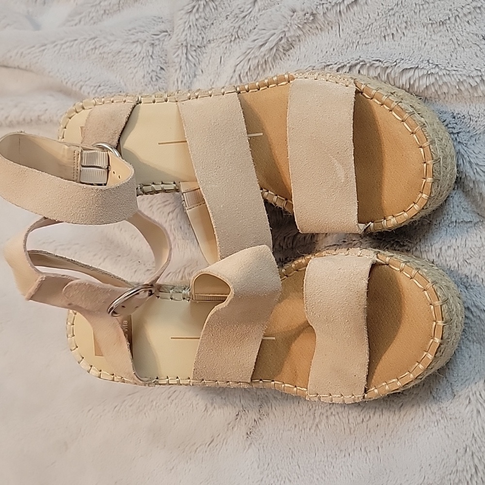 LIKE NEW! Dolce Vita Blush Suede Wedges - Picture 3 of 5